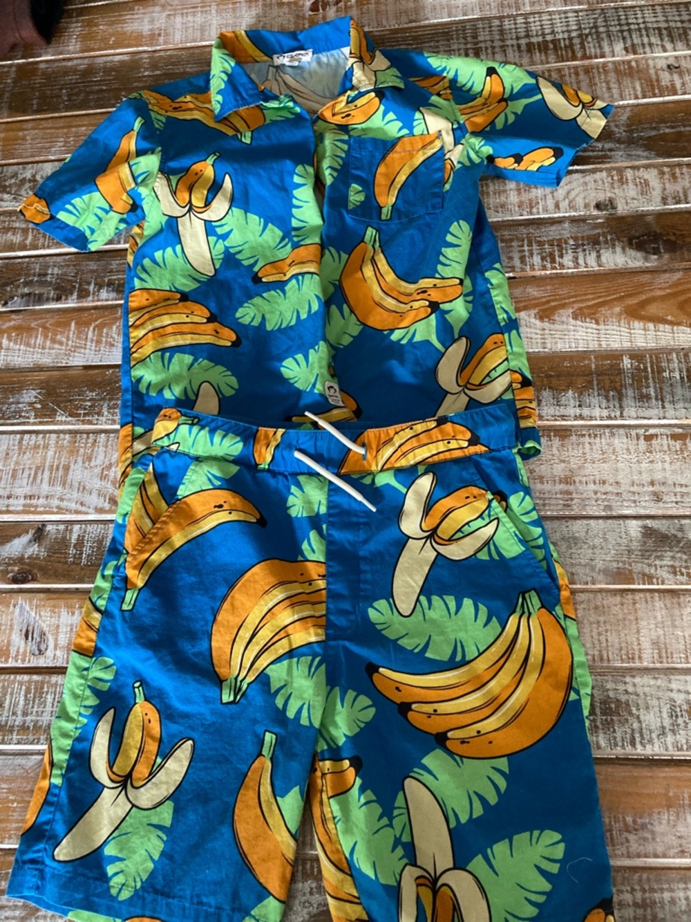 Appaman Bright Blue Tropical Print Set